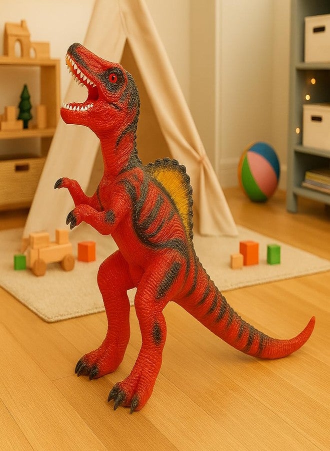 DTR Creation Spinosaurus Dinosaur Toy ? 55 cm Large Red & Black Dino Figure, Soft Rubber Realistic Prehistoric Animal Model for Kids - Image 2
